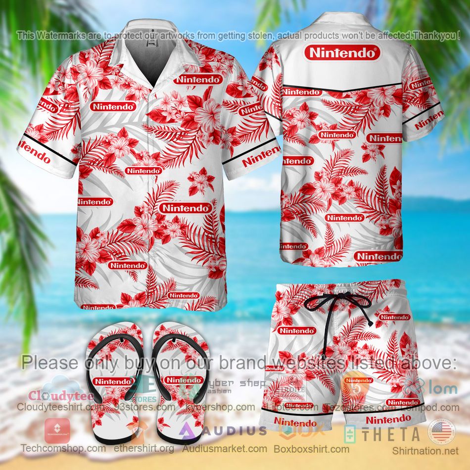 nintendo hawaiian shirt shorts 1 18019