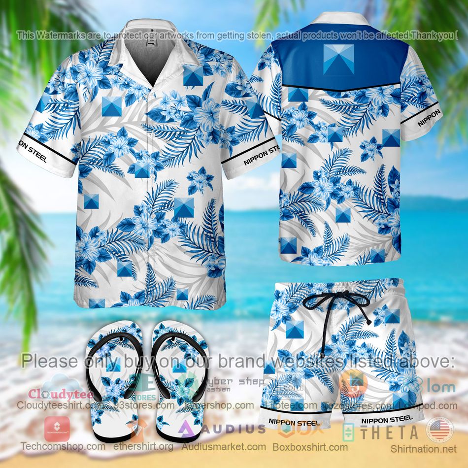 nippon steel hawaiian shirt shorts 1 66863