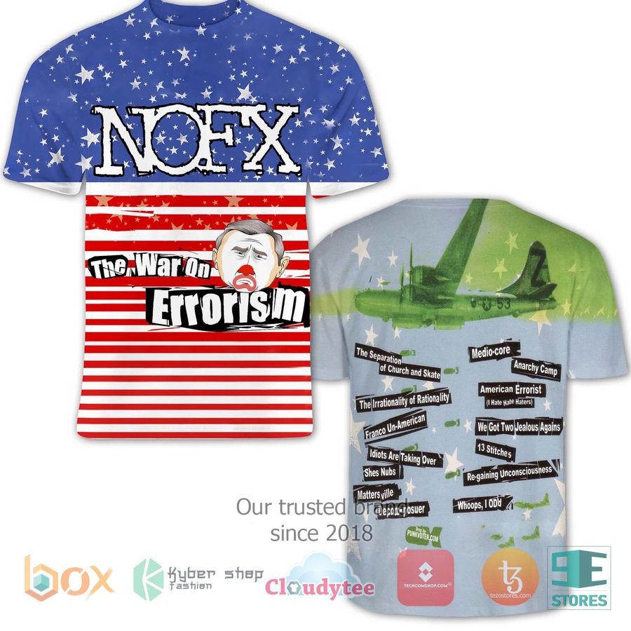nofx band the war on errorism cover album 3d t shirt 1 19740