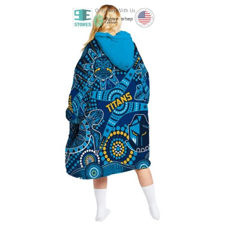 nrl gold coast titans aboriginal pattern sherpa hooded blanket 3 2550