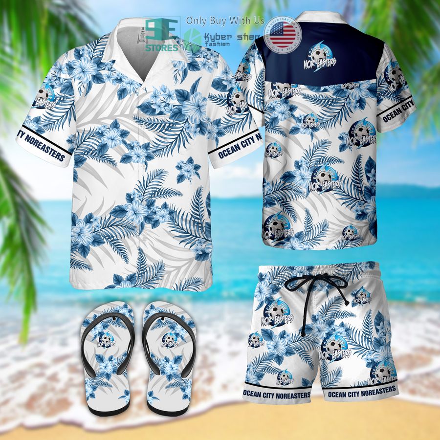 ocean city noreasters hawaiian shirt flip flops 1 85845