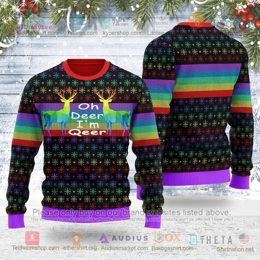 oh deer im qeer multicolor sweatshirt sweater 1 9555