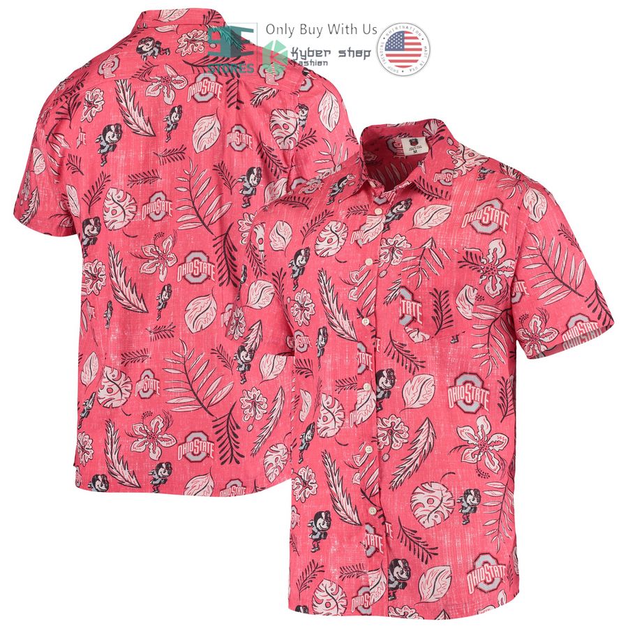 ohio state buckeyes wes willy vintage floral scarlet hawaiian shirt 1 10420
