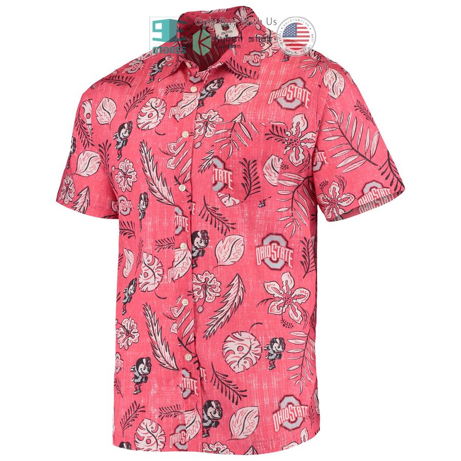 ohio state buckeyes wes willy vintage floral scarlet hawaiian shirt 2 44564