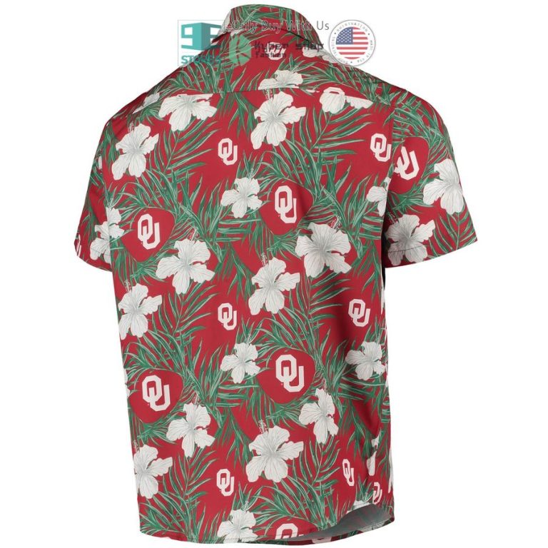 oklahoma sooners floral crimson hawaiian shirt 3 15357