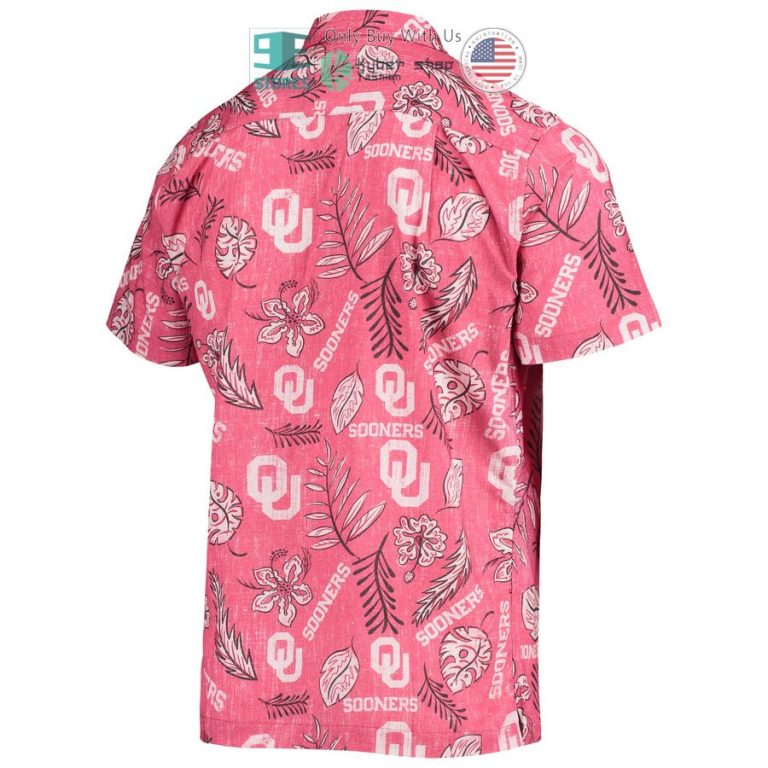 oklahoma sooners wes willy vintage floral crimson hawaiian shirt 3 39438