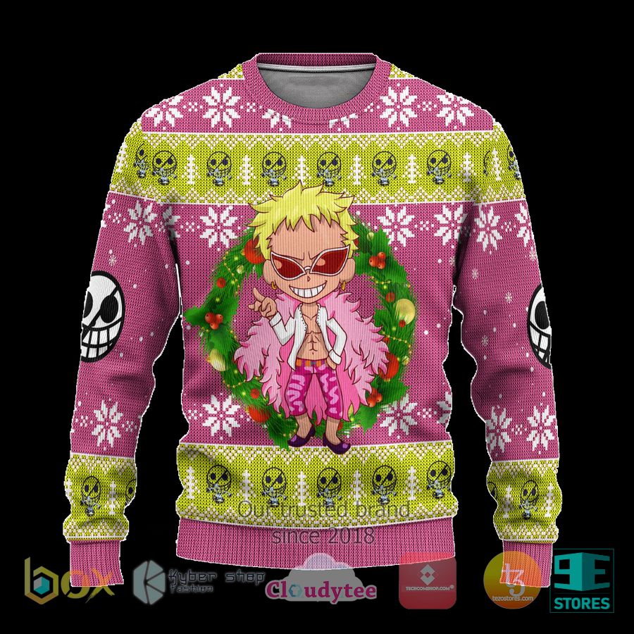 one piece donquixote anime ugly christmas sweater 1 33568