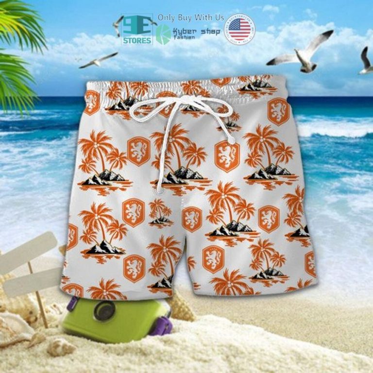 oranje netherlands national football team hawaiian shirt shorts 2 79720