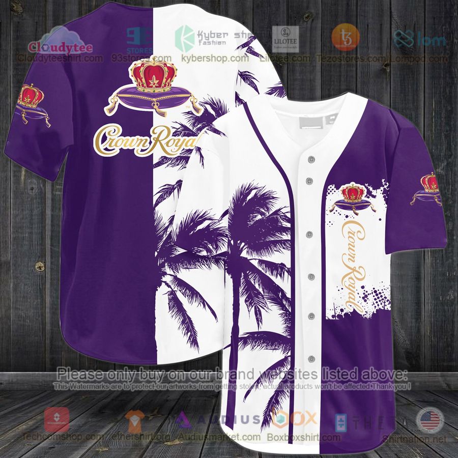 palm tree crown royal white purple baseball jersey 1 90685