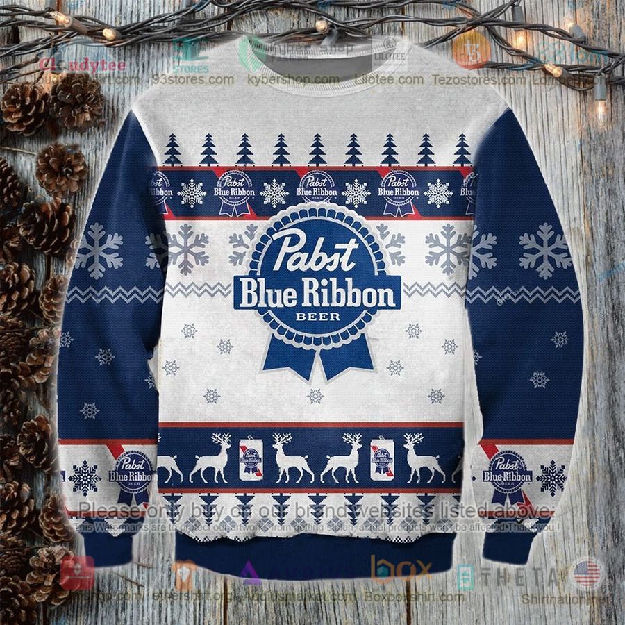 past blue ribbon can christmas sweatshirt sweater 1 95453
