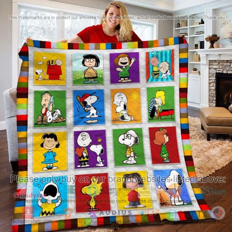 peanuts cartoon characters quilt 1 88751