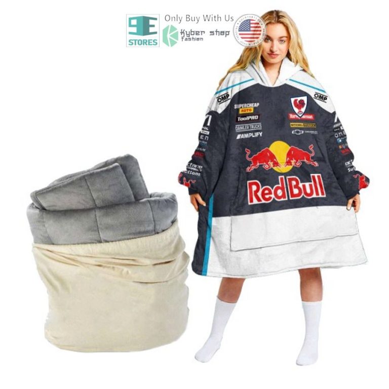 personalise shane van gisbergen v8 supercars triple eight race engineering red bull ampol racing 2022 sherpa hooded blanket 2 64735