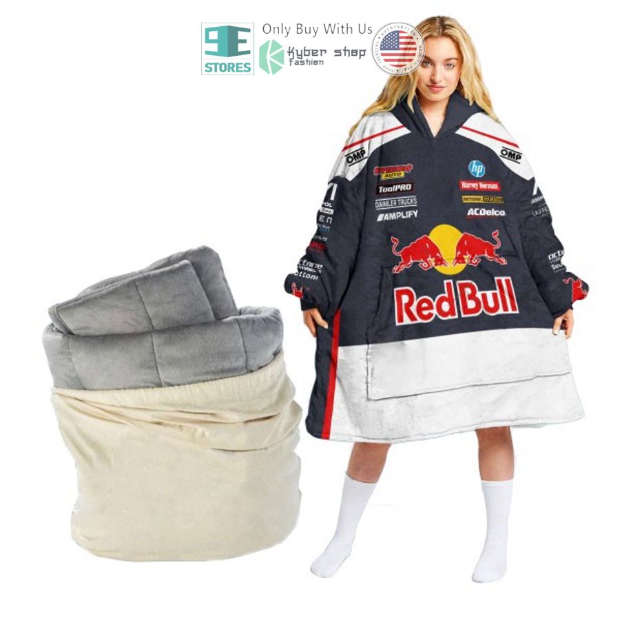 personalise v8 supercars triple eight race engineering red bull ampol racing sherpa hooded blanket 1 78460