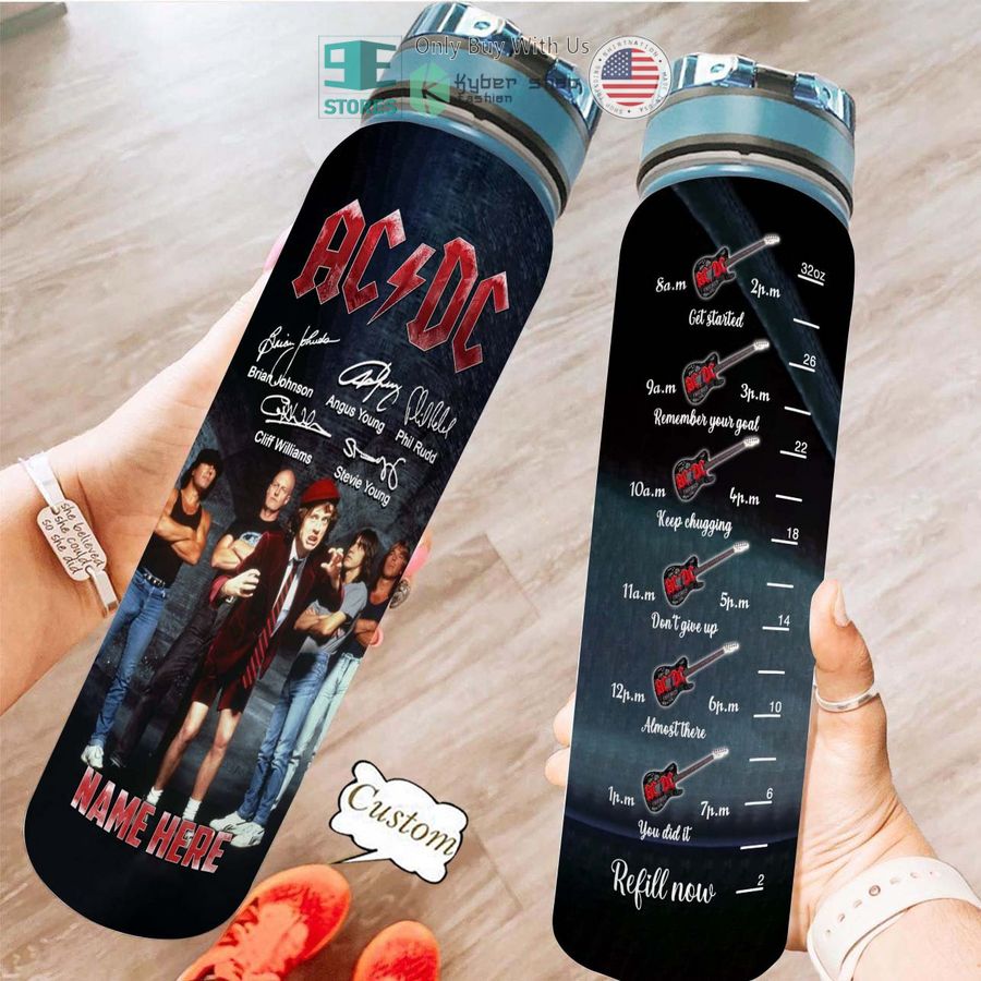 personalized ac dc band signature black water bottle 1 189