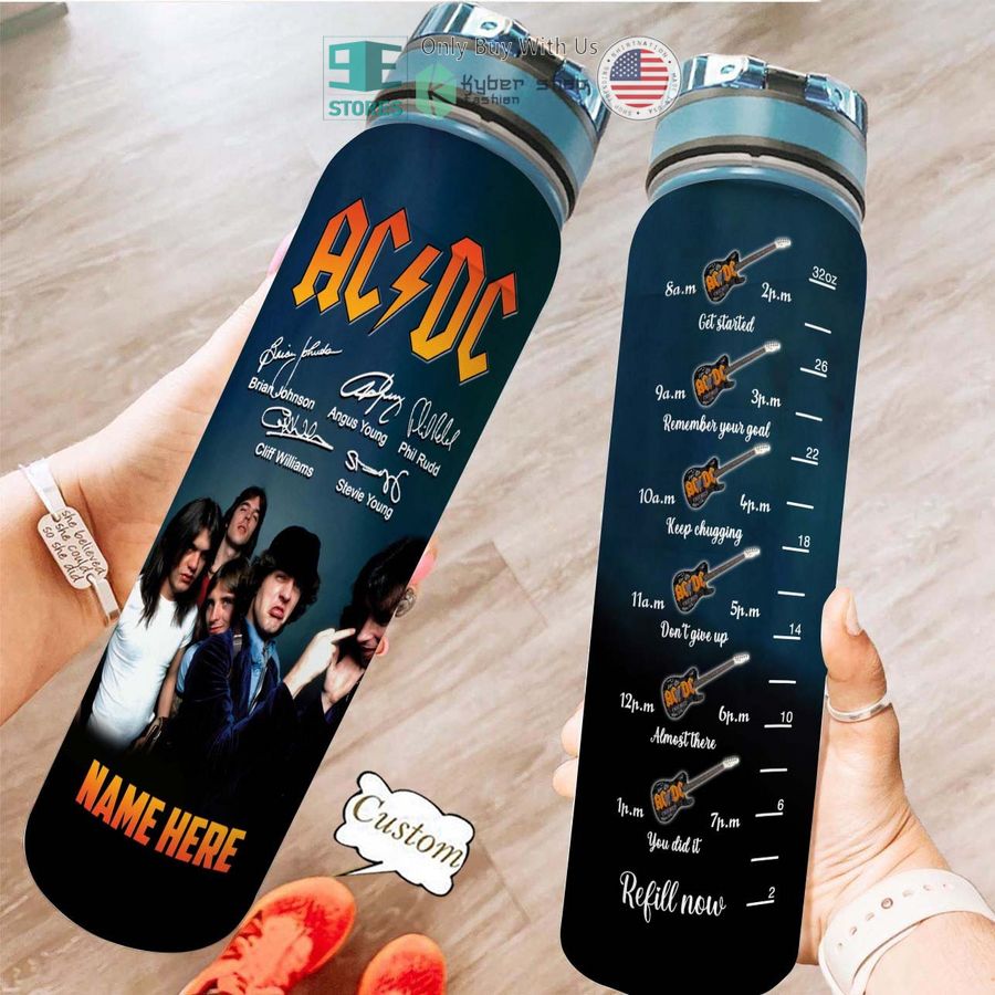personalized ac dc band signature water bottle 1 89117