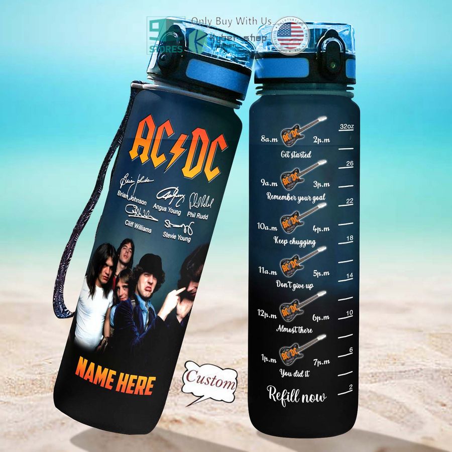 personalized ac dc band signature water bottle 2 13426