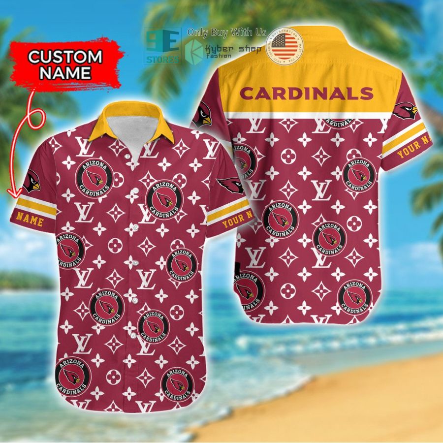 personalized arizona cardinals louis vuitton pattern hawaiian shirt 1 14757