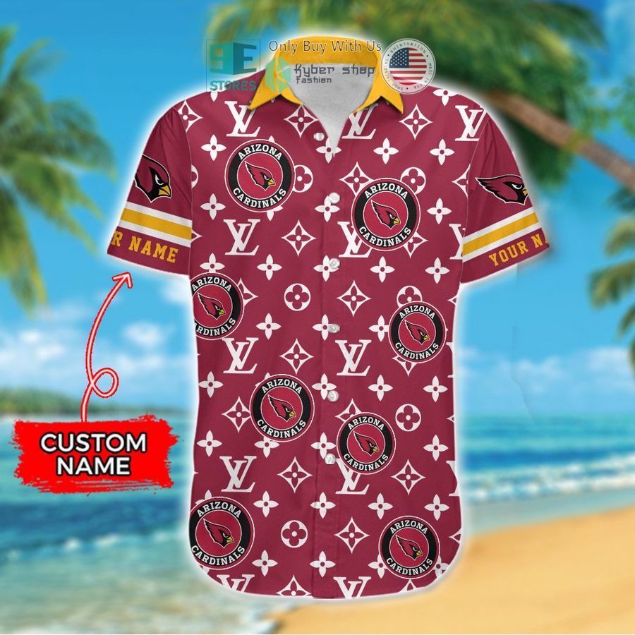 personalized arizona cardinals louis vuitton pattern hawaiian shirt 2 28462