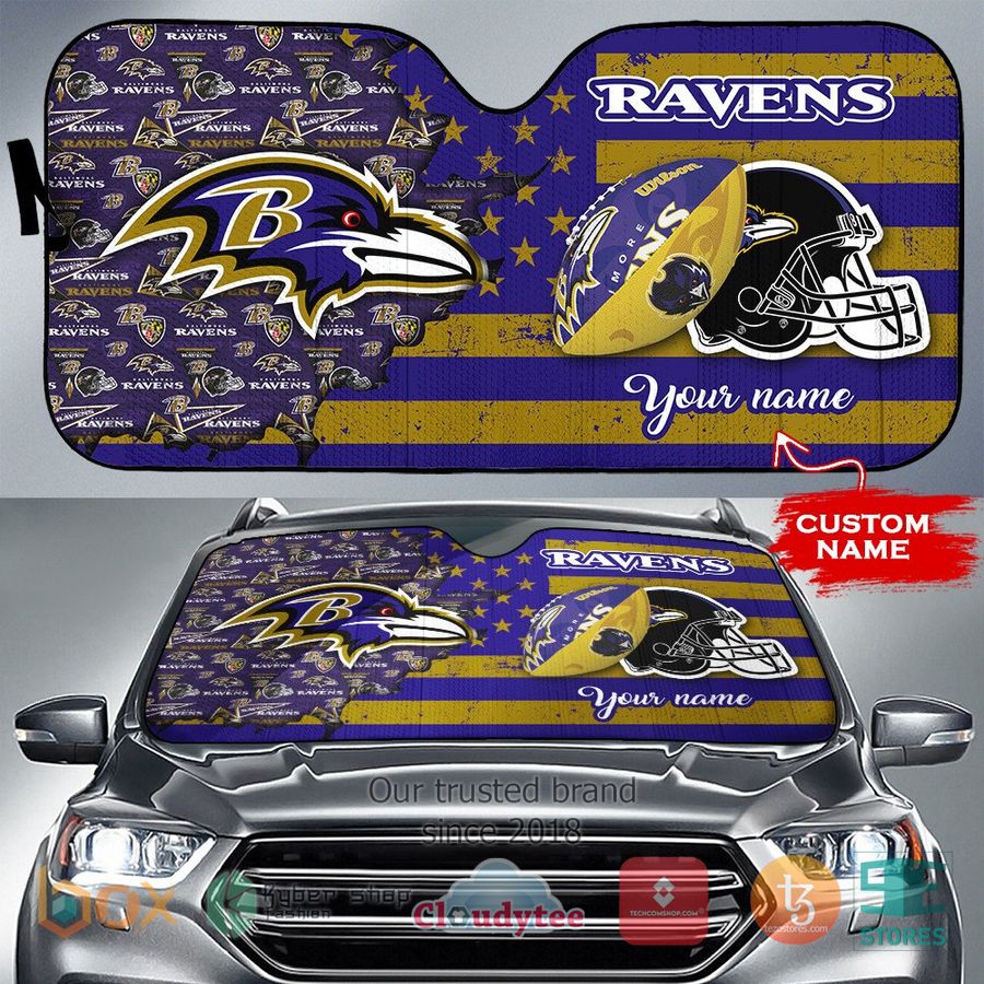 personalized baltimore ravens custom name car sunshades 1 54529