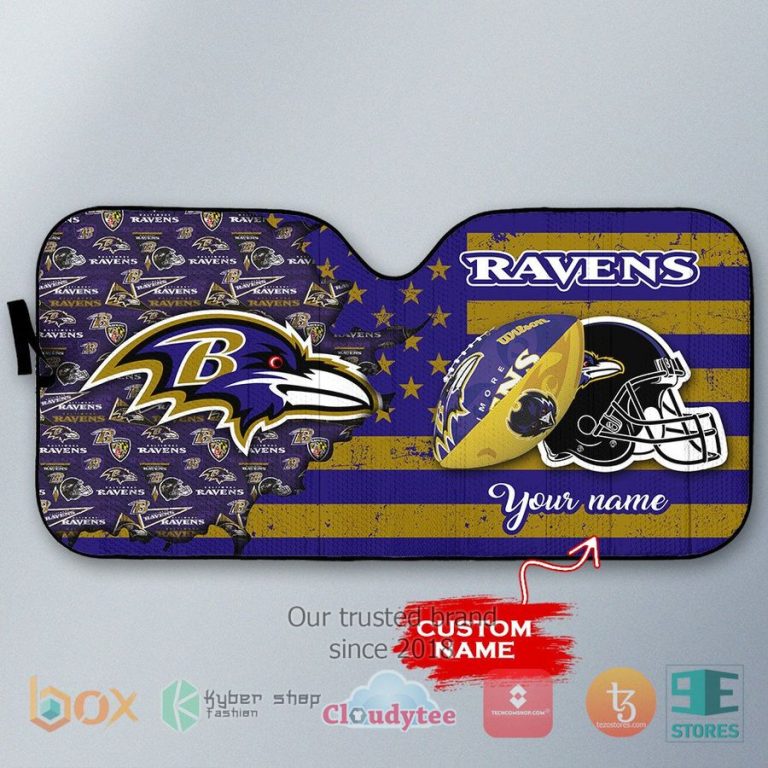 personalized baltimore ravens custom name car sunshades 3 33608