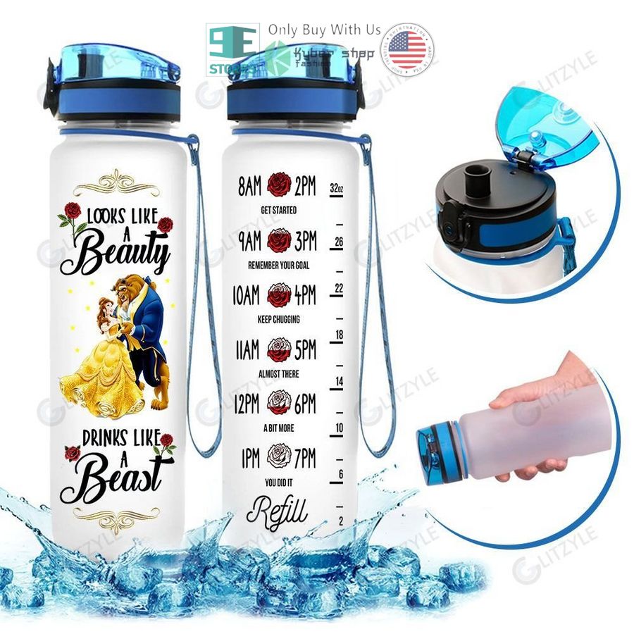 personalized beauty the beast looks like a beauty drinks like a beast water bottle 1 26544