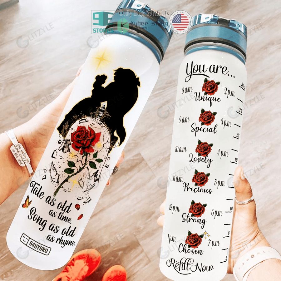 personalized beauty the beast song as old as rhyme water bottle 1 33279