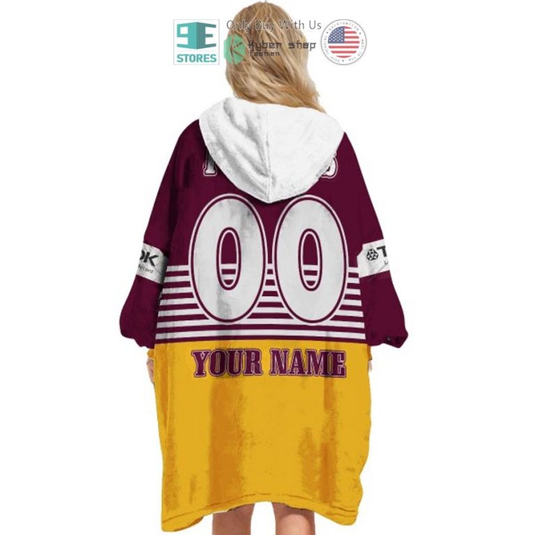 personalized brisbane broncos powers sherpa hooded blanket 3 69217