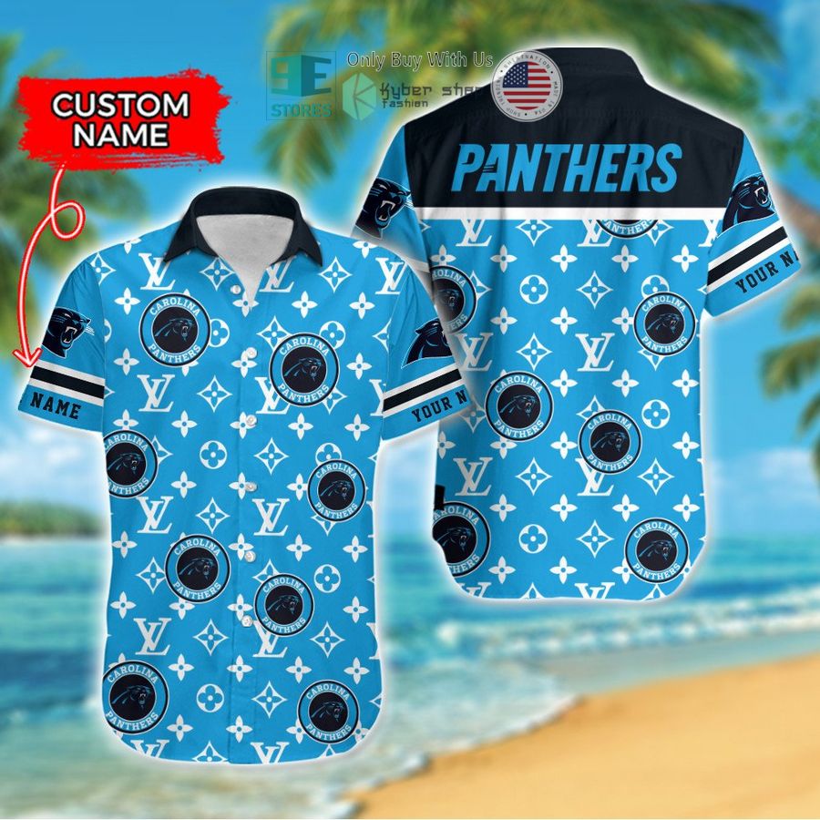 personalized carolina panthers louis vuitton pattern hawaiian shirt 1 97818