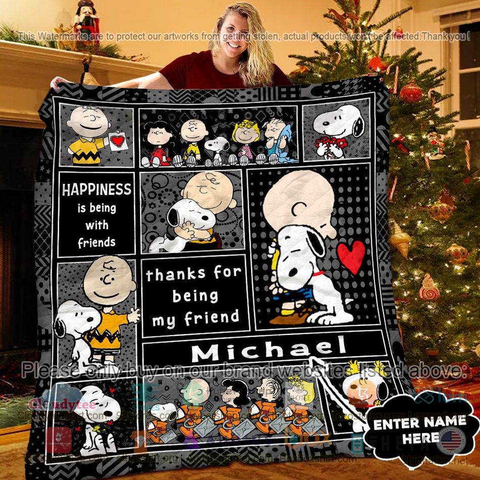 personalized charlie brown and snoopy quilt 1 98703