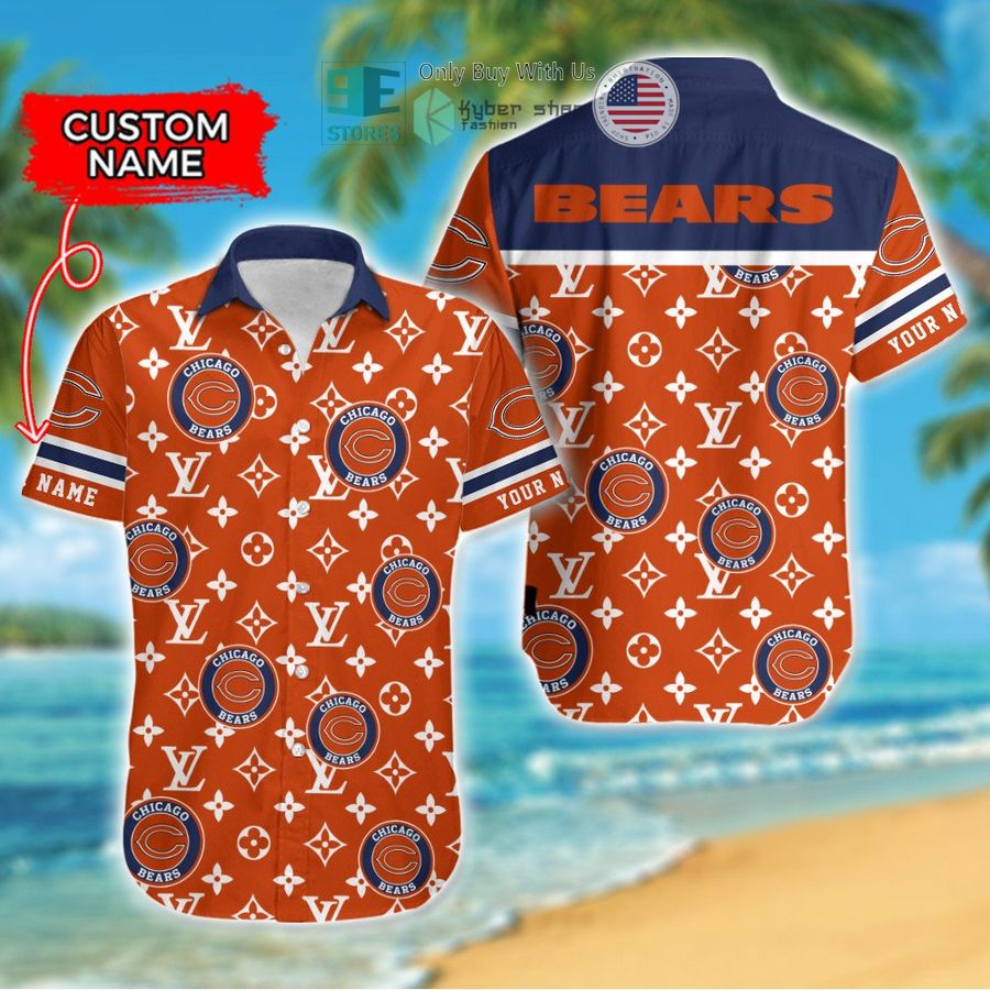 personalized chicago bears louis vuitton pattern hawaiian shirt 1 98086