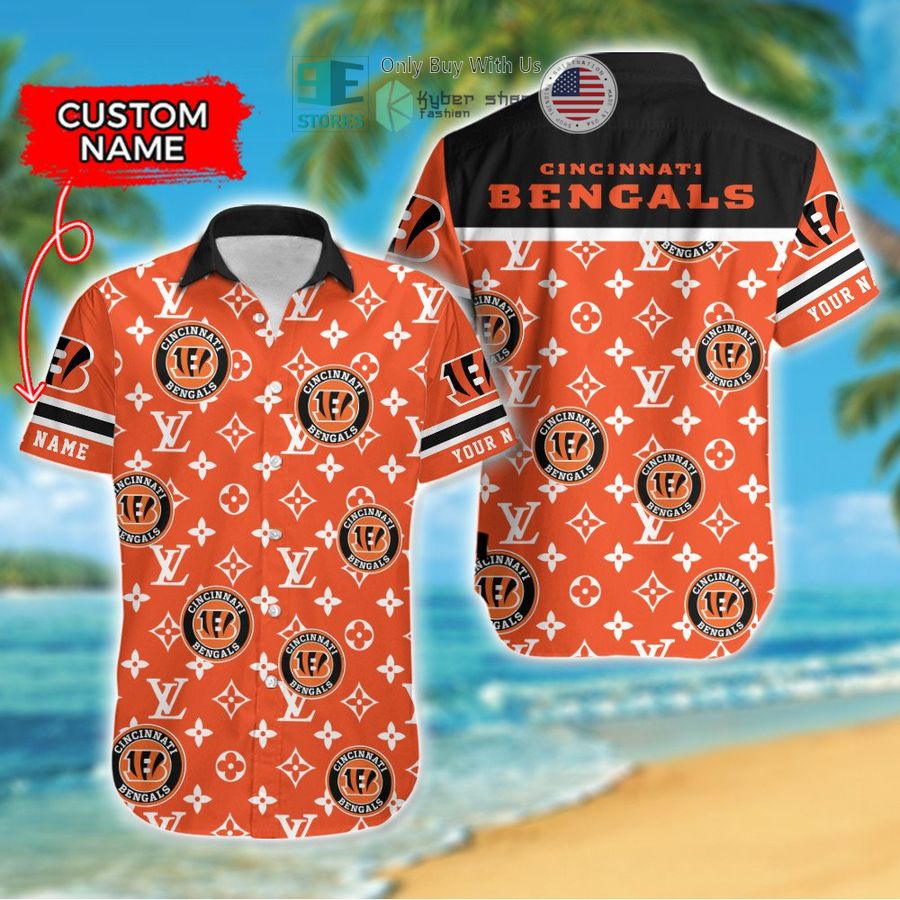personalized cincinnati bengals louis vuitton pattern hawaiian shirt 1 17752