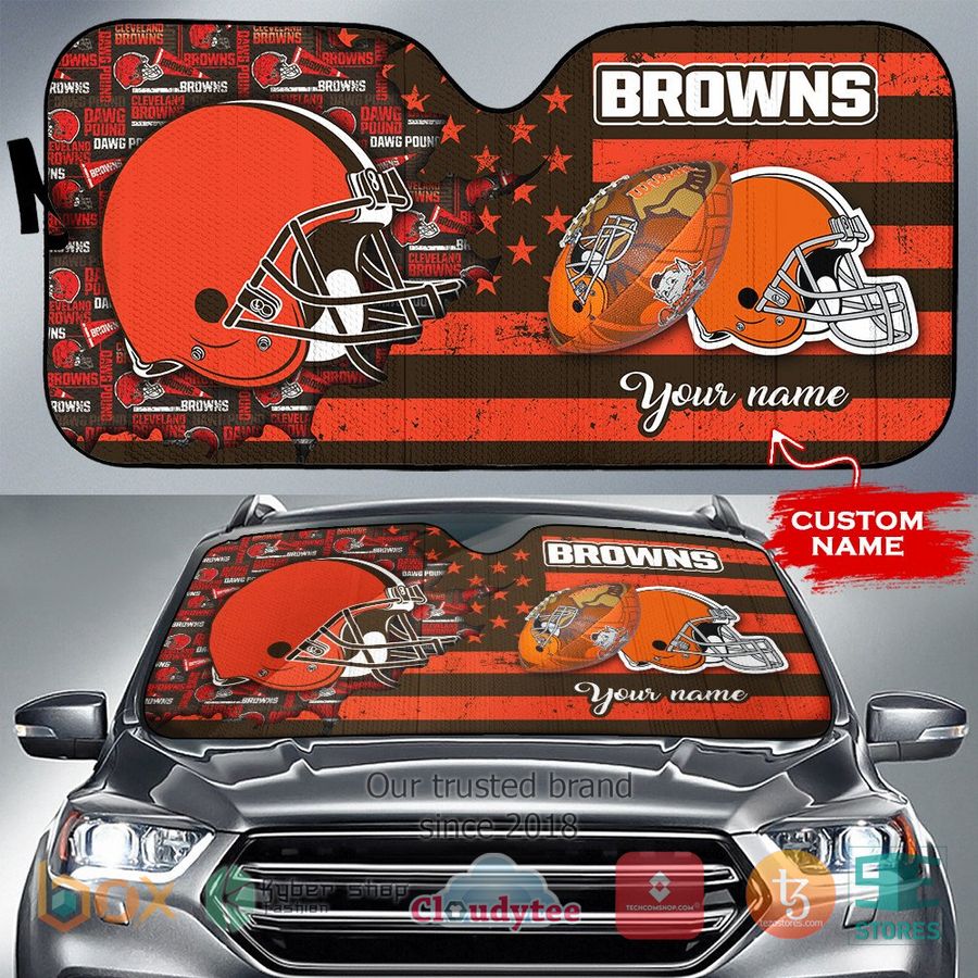 personalized cleveland browns custom name car sunshades 1 77852