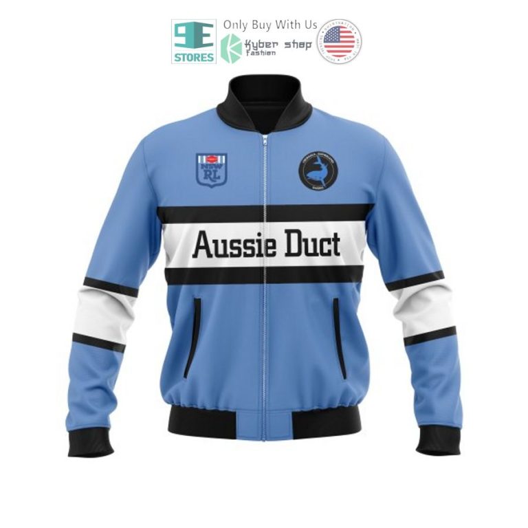 personalized cronulla sutherland sharks aussie duct bomber jacket 3 99385