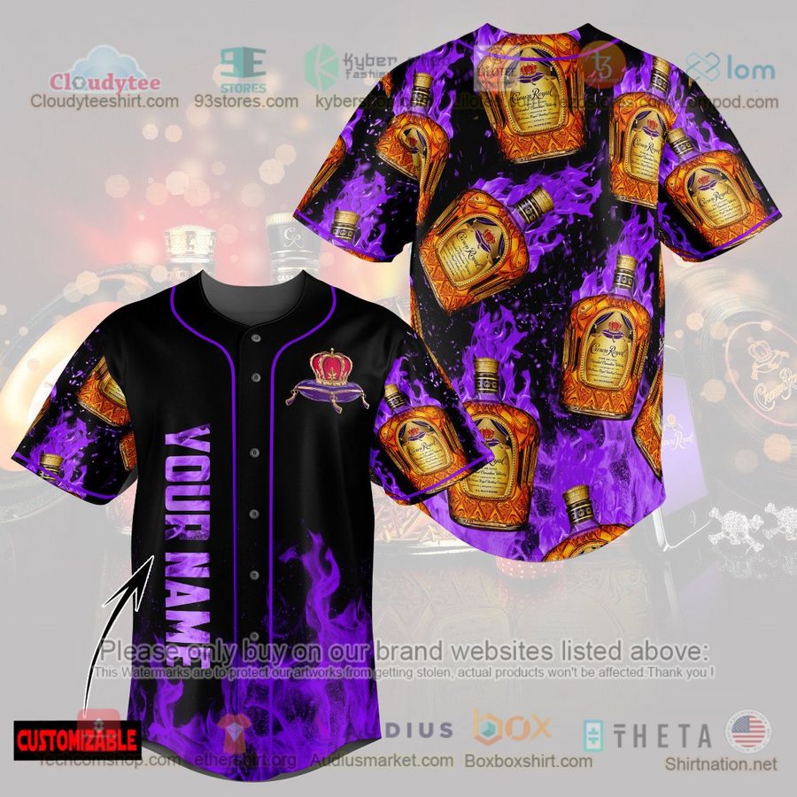 personalized crown royal purple fire custom baseball jersey 1 7088