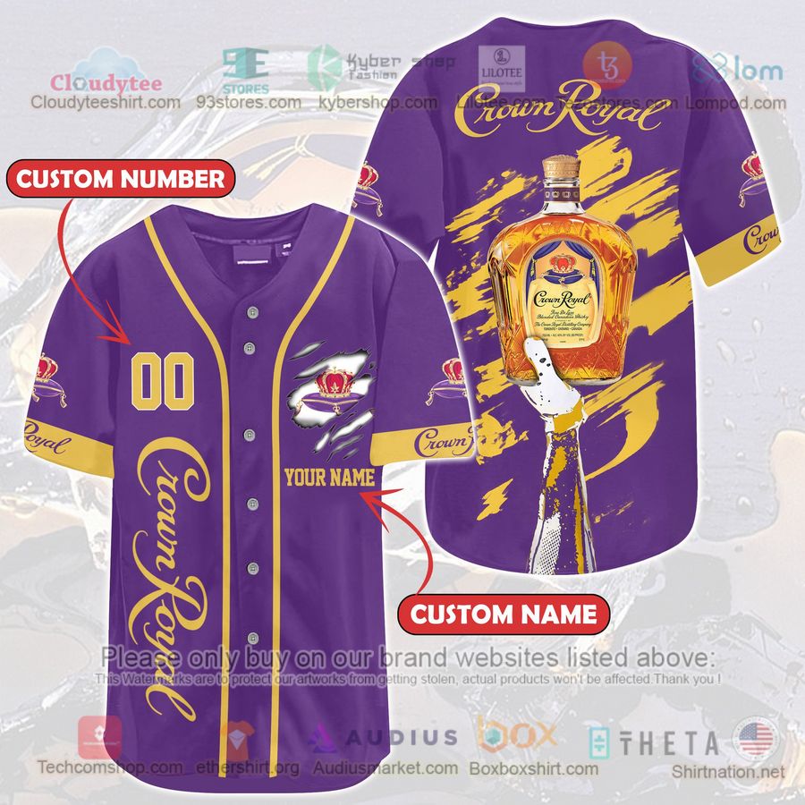 personalized crown royal purple yellow custom baseball jersey 1 88919