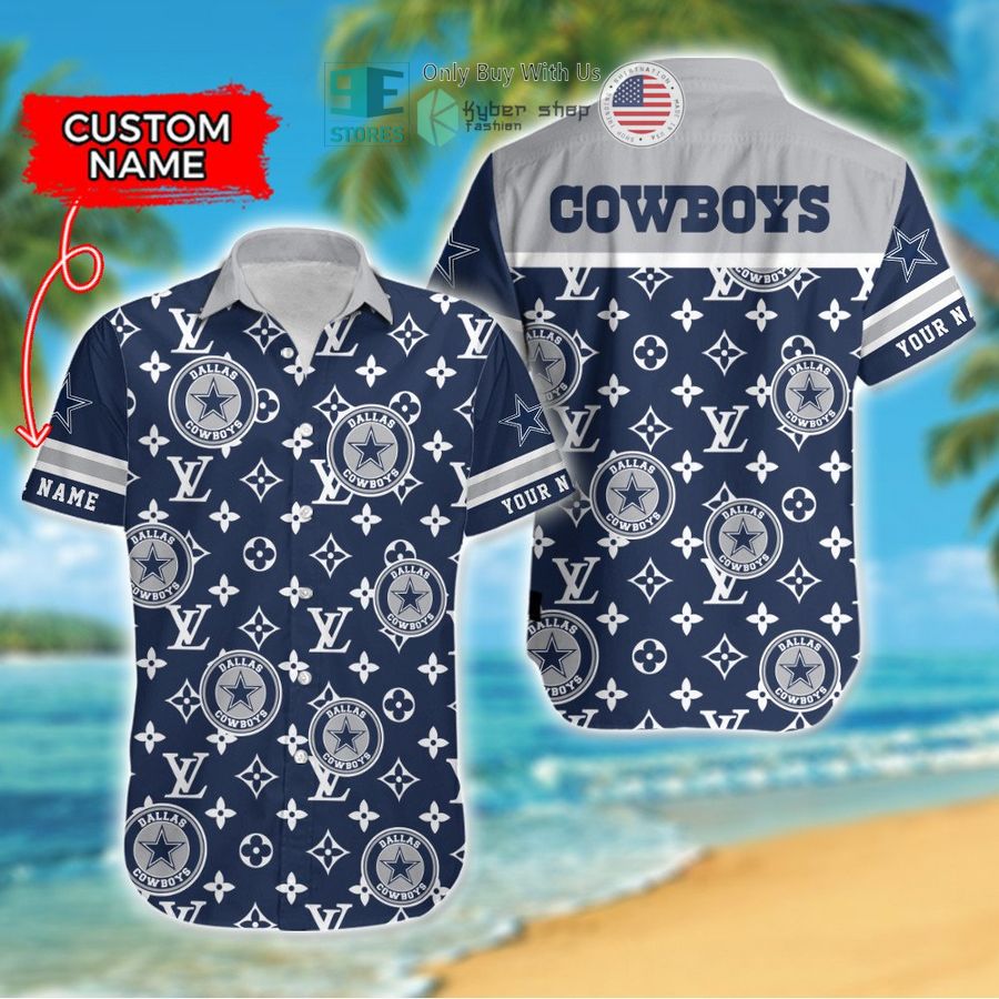 personalized dallas cowboys louis vuitton pattern hawaiian shirt 1 71522