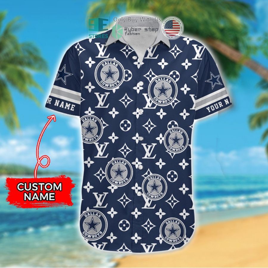 personalized dallas cowboys louis vuitton pattern hawaiian shirt 2 7187