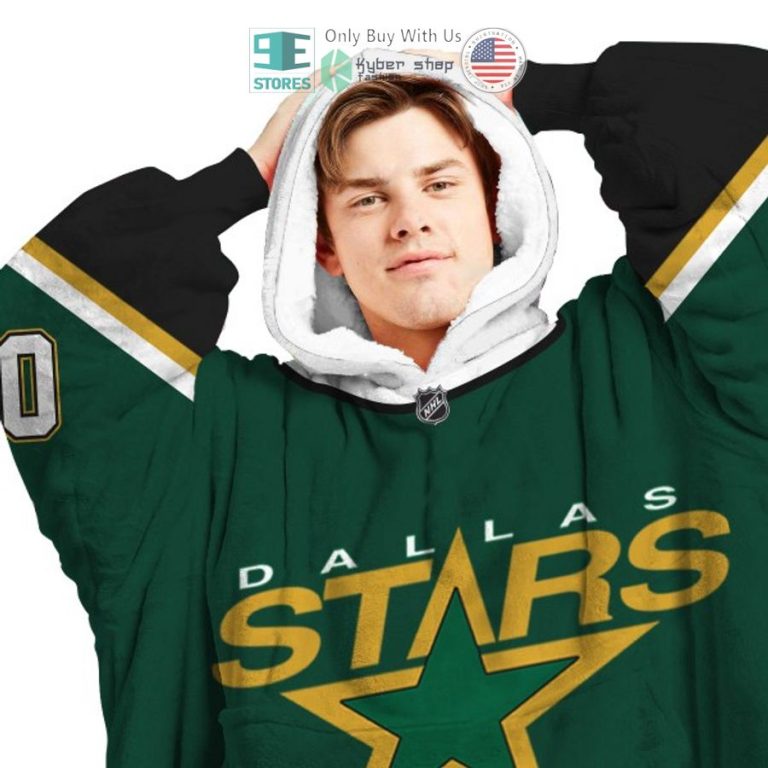 personalized dallas stars logo sherpa hooded blanket 3 23310