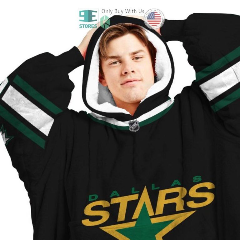 personalized dallas stars striped sherpa hooded blanket 3 78149