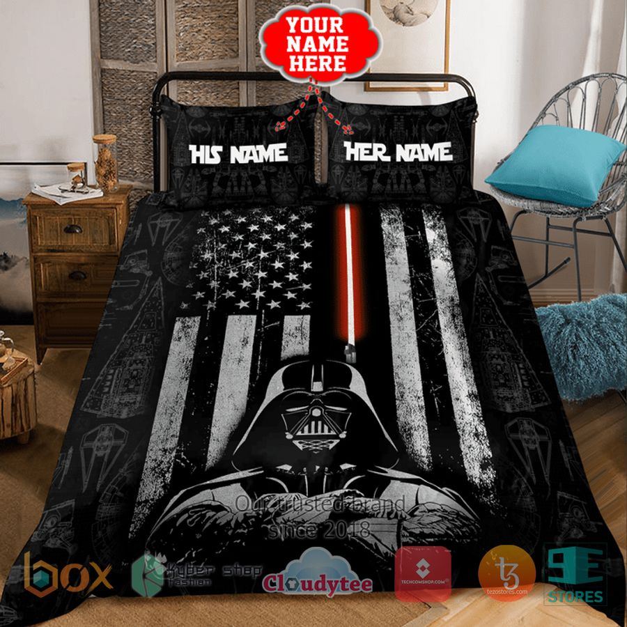 personalized darth vader american flag custom bedding set 2 83783
