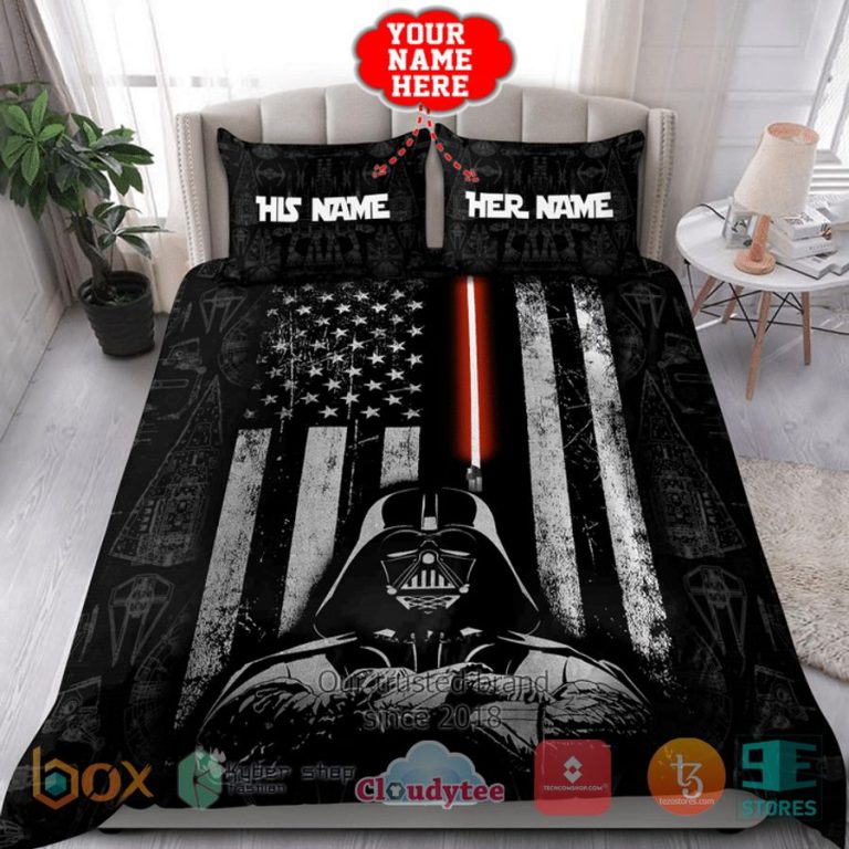 personalized darth vader american flag custom bedding set 3 8808