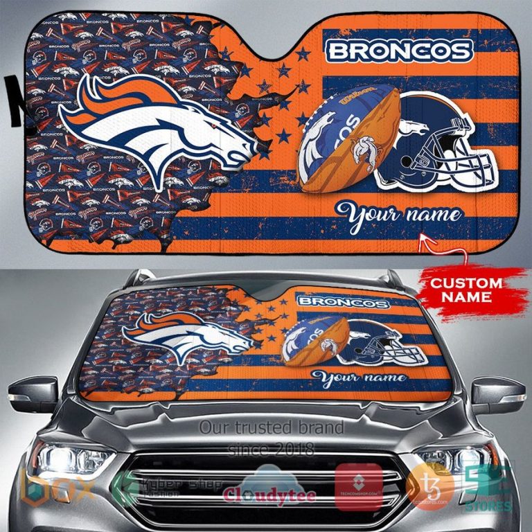 personalized denver broncos custom name car sunshades 1 75067