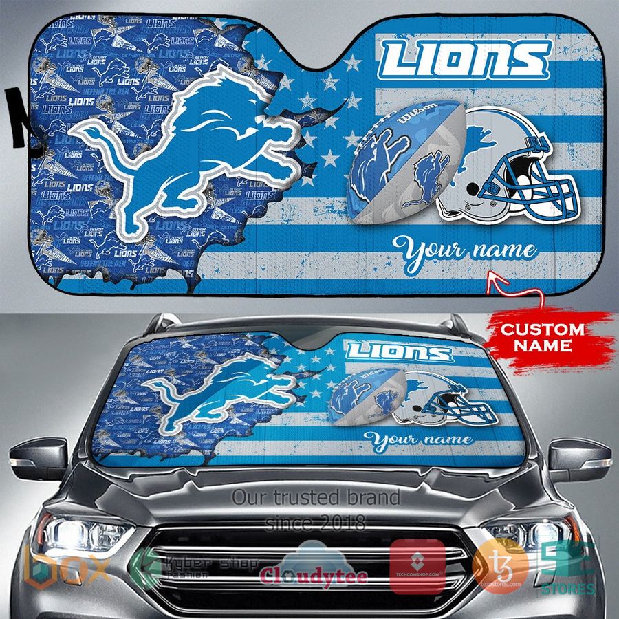 personalized detroit lions custom name car sunshades 1 40983