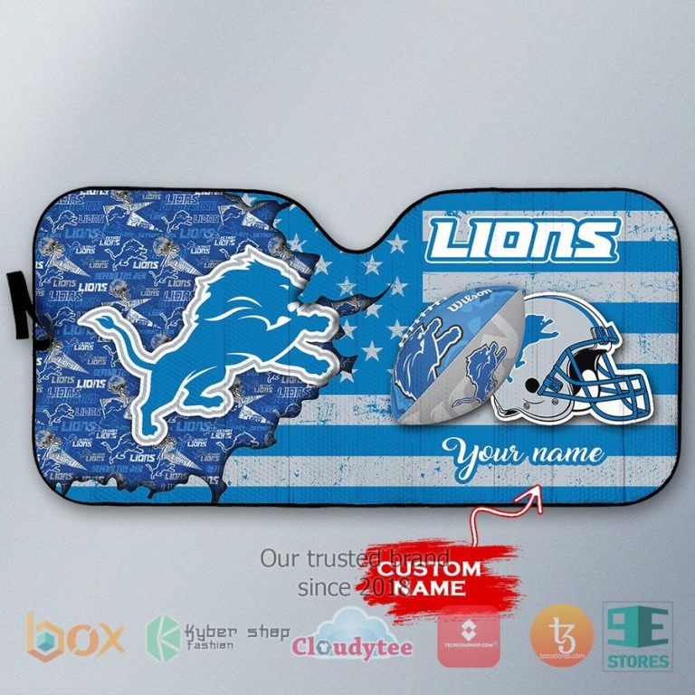 personalized detroit lions custom name car sunshades 3 23958