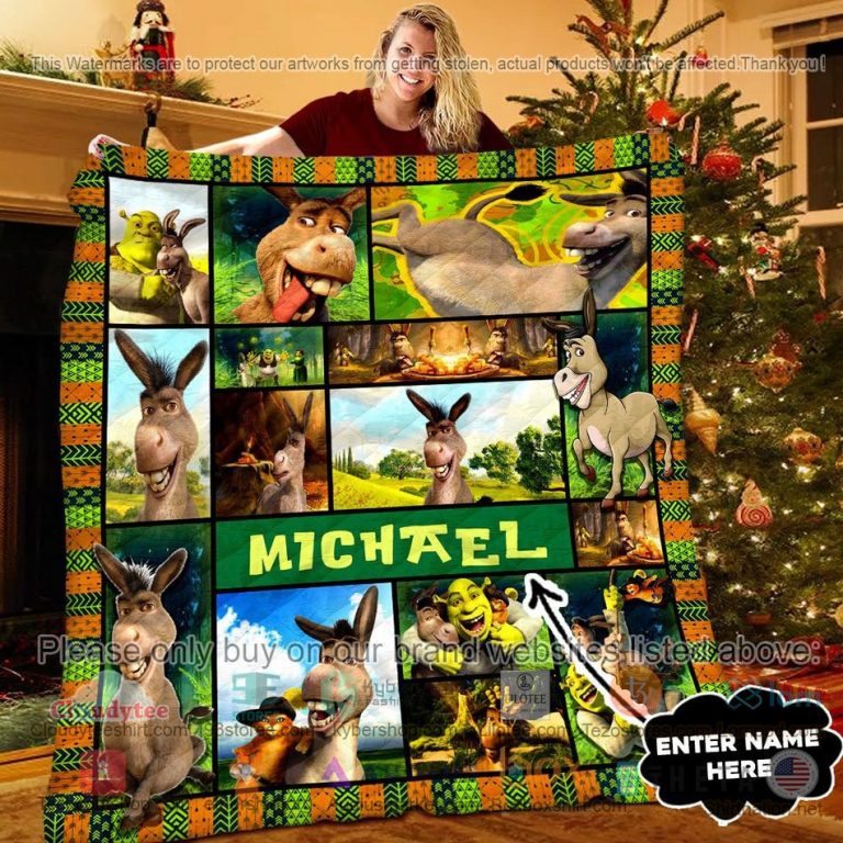 personalized donkey sherk quilt 1 28937