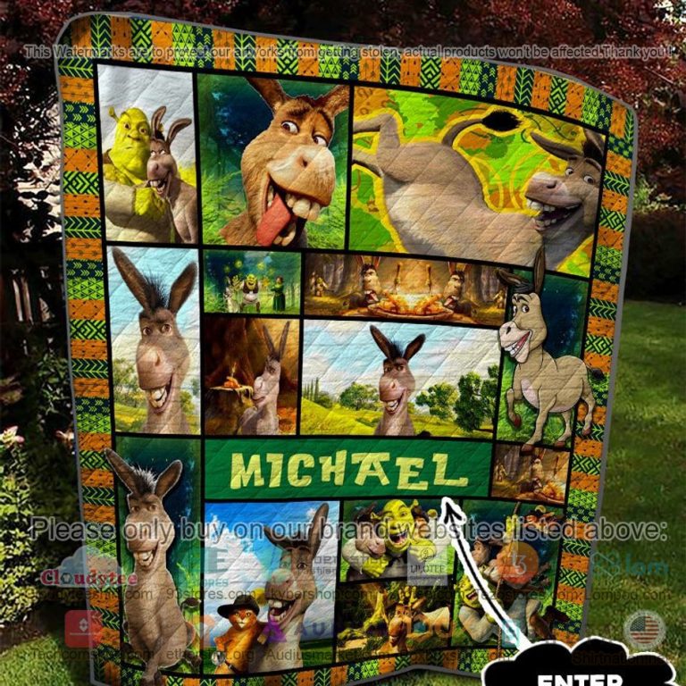 personalized donkey sherk quilt 2 21792