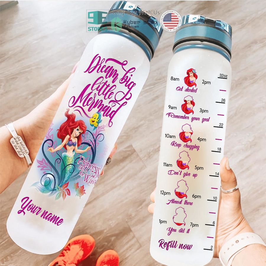 personalized dream big little mermaid princess ariel water bottle 1 70992