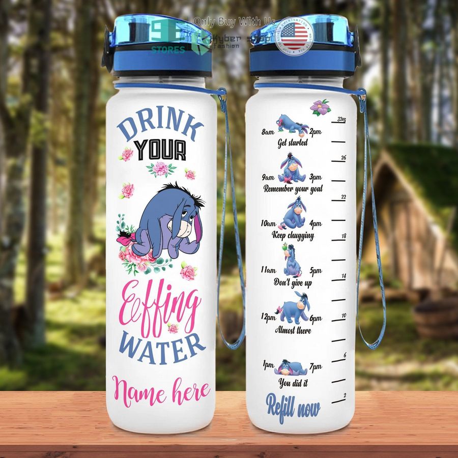 personalized eeyore disney drink your water water bottle 1 47593
