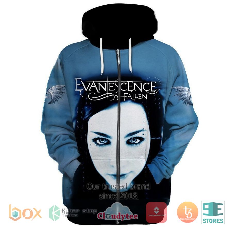 personalized evanescence fallen 3d zip hoodie 1 94869