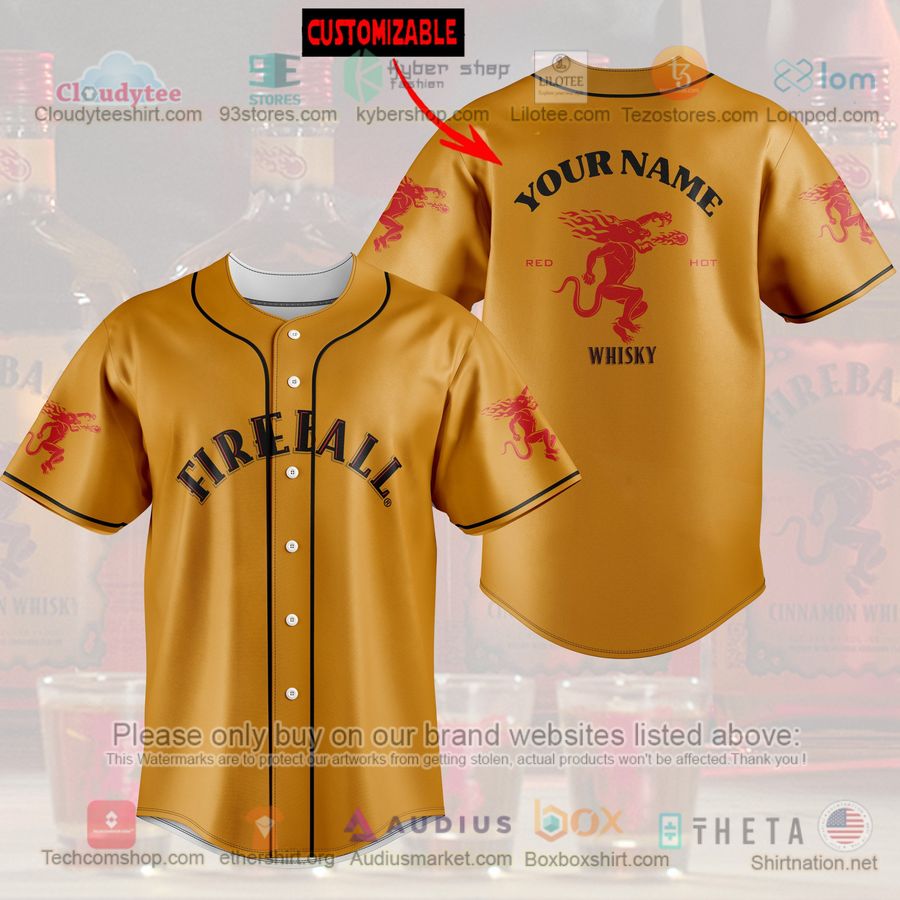 personalized fireball whisky custom baseball jersey 1 54629